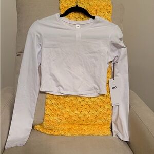 Alo Finesse Crop White Long Sleeve